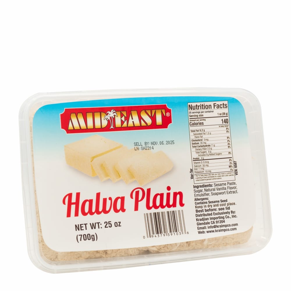 Halva Plain 25 oz ( حلوا ارده ساده) Combines premium sesame paste